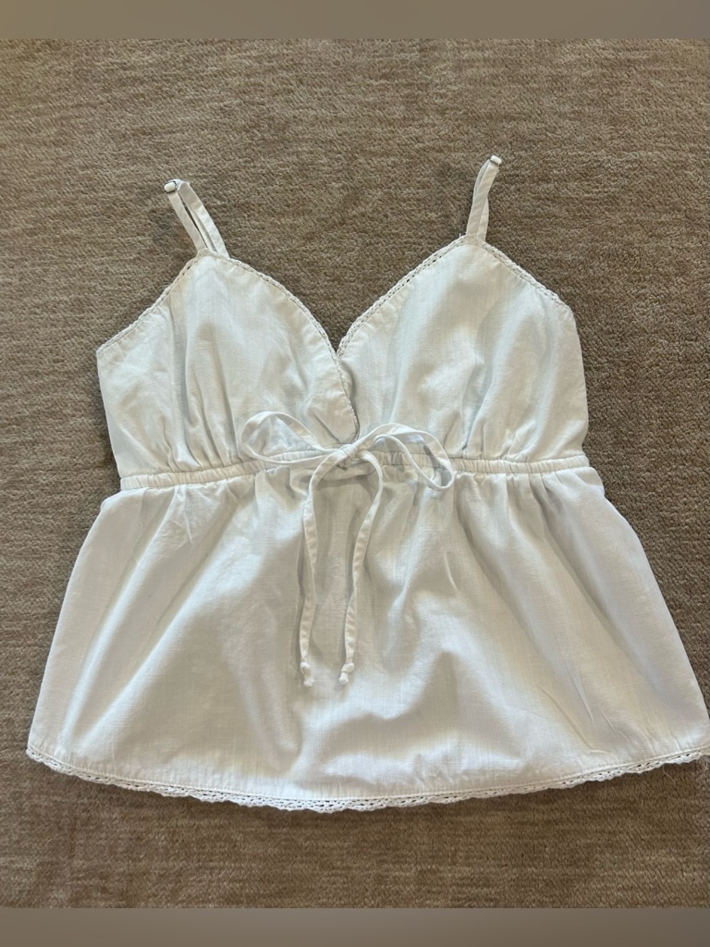 Madden Girl Juniors Babydoll Top XS Cotton V-Neck Drawstring Empire Waist